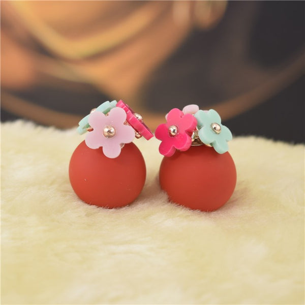 Personality Flower Double Stud Earrings